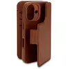 DECODED Leren Detachable Wallet Case Geschikt voor iPhone 16 - 2-in-1 Magnetisch Afneembaar Hoesje met Pasjeshouder - Premium ECCO Leer - Geschikt voor MagSafe - Bruin