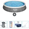 Bestway Rond Opblaasbaar Fast Set Zwembad - Rotanprint - 396 x 84 cm -...