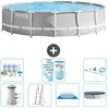 Intex Rond Prism Frame Zwembad - 427 x 107 cm - Grijs - Inclusief Pomp...