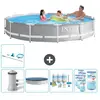Intex Rond Prism Frame Zwembad - 366 x 76 cm - Grijs - Inclusief Pomp ...