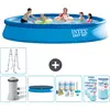 Intex Rond Opblaasbaar Easy Set Zwembad - 457 x 84 cm - Blauw - Inclus...
