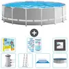 Intex Rond Prism Frame Zwembad - 457 x 122 cm - Grijs - Inclusief Pomp...