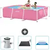 Intex Rechthoekig Frame Zwembad - 220 x 150 x 60 cm - Roze - Inclusief...