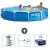 Intex Rond Frame Zwembad - 366 x 76 cm - Blauw - Inclusief Zwembadfilt...