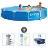 Intex Rond Frame Zwembad - 366 x 76 cm - Blauw - Inclusief Zwembadfilt...