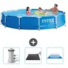 Intex Rond Frame Zwembad - 366 x 76 cm - Blauw - Inclusief Zwembadfilt...
