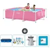 Intex Rechthoekig Frame Zwembad - 220 x 150 x 60 cm - Roze - Inclusief...