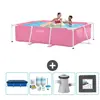 Intex Rechthoekig Frame Zwembad - 220 x 150 x 60 cm - Roze - Inclusief...