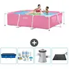 Intex Rechthoekig Frame Zwembad - 220 x 150 x 60 cm - Roze - Inclusief...