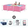 Intex Rechthoekig Frame Zwembad - 220 x 150 x 60 cm - Roze - Inclusief...