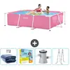 Intex Rechthoekig Frame Zwembad - 220 x 150 x 60 cm - Roze - Inclusief...