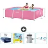 Intex Rechthoekig Frame Zwembad - 220 x 150 x 60 cm - Roze - Inclusief...