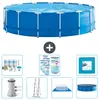 Intex Rond Frame Zwembad - 457 x 122 cm - Blauw - Inclusief Pomp - Lad...