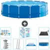 Intex Rond Frame Zwembad - 457 x 122 cm - Blauw - Inclusief Pomp - Lad...