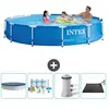 Intex Rond Frame Zwembad - 366 x 76 cm - Blauw - Inclusief Afdekzeil -...