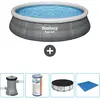 Bestway Rond Opblaasbaar Fast Set Zwembad - Rotanprint - 457 x 84 cm -...