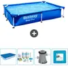 Bestway Rechthoekig Steel Pro Zwembad - 221 x 150 x 43 cm - Blauw - In...
