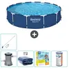Bestway Rond Steel Pro Zwembad - 396 x 84 cm - Blauw - Inclusief Pomp ...