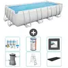 Bestway Rechthoekig Power Steel Zwembad - 488 x 244 x 122 - Grijs Incl...