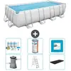 Bestway Rechthoekig Power Steel Zwembad - 488 x 244 x 122 - Grijs Incl...
