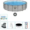 Bestway Rond Steel Pro MAX Zwembad - Steenprint - 549 x 122 - Inclusie...