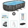 Bestway Ovaal Power Steel Zwembad - 610 x 366 x 122 - Grijs - Inclusie...
