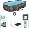 Bestway Ovaal Power Steel Zwembad - 610 x 366 x 122 - Grijs - Inclusie...