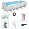 Bestway Rechthoekig Power Steel Zwembad - 488 x 244 x 122 - Grijs Incl...