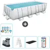 Bestway Rechthoekig Power Steel Zwembad - 549 x 274 x 122 - Grijs - In...
