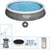 Bestway Rond Opblaasbaar Fast Set Zwembad - Rotanprint - 396 x 84 cm -...