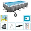Bestway Rechthoekig Power Steel Zwembad - Rattanprint - 549 x 274 x 12...