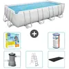 Bestway Rechthoekig Power Steel Zwembad - 488 x 244 x 122 - Grijs Incl...