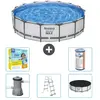 Bestway Rond Steel Pro MAX Zwembad - 457 x 107 cm - Grijs - Inclusief ...
