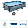 EXIT Rechthoekig Stone Frame Zwembad - 300 x 200 x 65 cm - Inclusief P...
