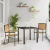 vidaXL - Tuin - stapelstoelen - 2 - pcs - Bruin - en - Zwart