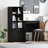 vidaXL Bureau chêne noir avec rangement en bois d'ingénierie