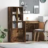 vidaXL Vidaxl Bureau Avec Rangement Chêne Fumé Bois D'ingénierie