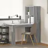 vidaXL Bureau avec étagère avec stockage Gris Sonoma 122 x 67 x 145 cm