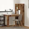 vidaXL Bureau avec étagère avec stockage Bois Ancien 122 x 67 x 145 cm
