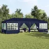 vidaXL Tente de Fête avec 12 Parois Bleues 8x4 m PE