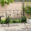 vidaXL - Tuinbank - Zwart - 104 - x - 54 - x - 93 - cm - Staal