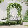 vidaXL - Tuinbank - Zwart - 121 - x - 48 - x - 200 - cm - Staal