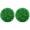 vidaXL Boules de buis artificielles avec lumières LED 2 pcs vert 45 cm