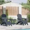 vidaXL - Tuinstoel - 3 - pcs - Marineblauw - Polyetheen