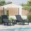 vidaXL Chaises Longues 2 pcs Bleu Marine 162x53x98,5 cm HDPE