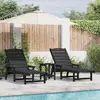 vidaXL Transat 2 pcs Noir 195,5 x 53 x 98,5 cm Polyéthylène