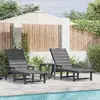 vidaXL Ensemble de salon de jardin 3 pièces gris clair HDPE