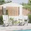 vidaXL Ensemble de Salon de Jardin 3 Pièces Blanc HDPE