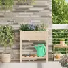 vidaXL Cache-pot de jardin avec étagère Beige 71 x 37 x 76,5 cm