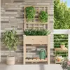 vidaXL Cache-pot de jardin Beige 71 x 38 x 152 cm Bois de Sapin Massif